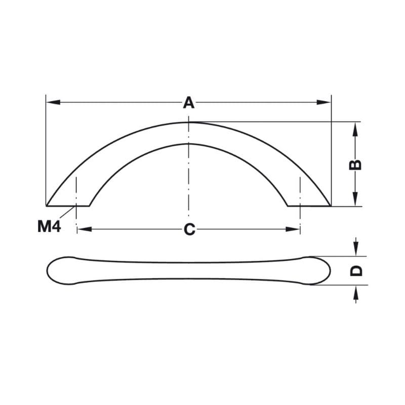 Tay nắm tủ Hafele 155.00.471 (mạ crom mờ)